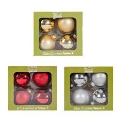 Комплект стъклени топки за елха 12 броя