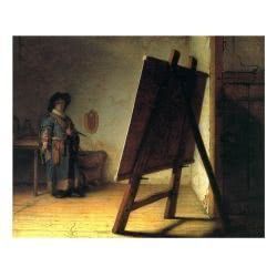 Репродукция на картината на Рембранд Художник в ателието си